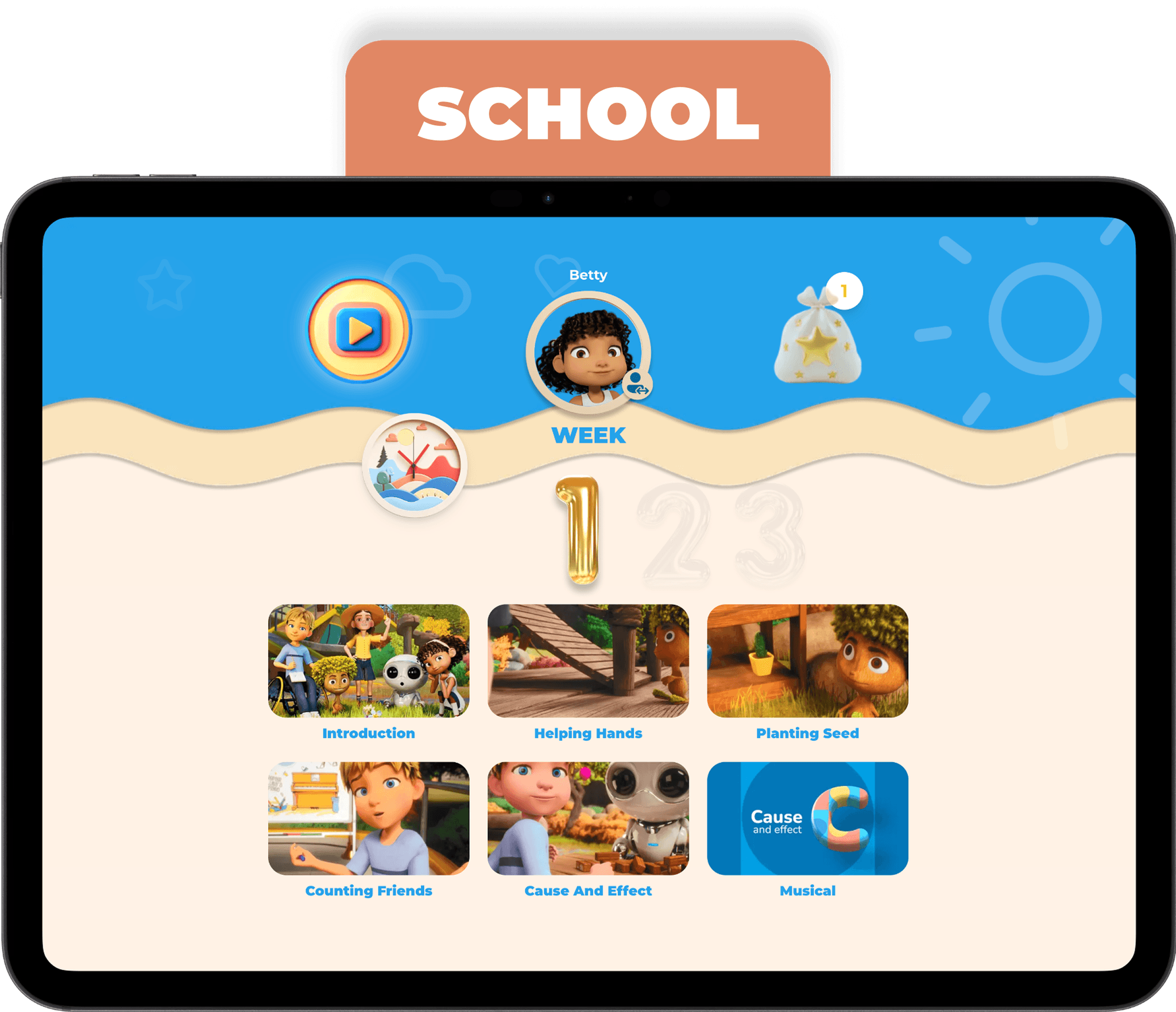 Hope Seed School app on tablet